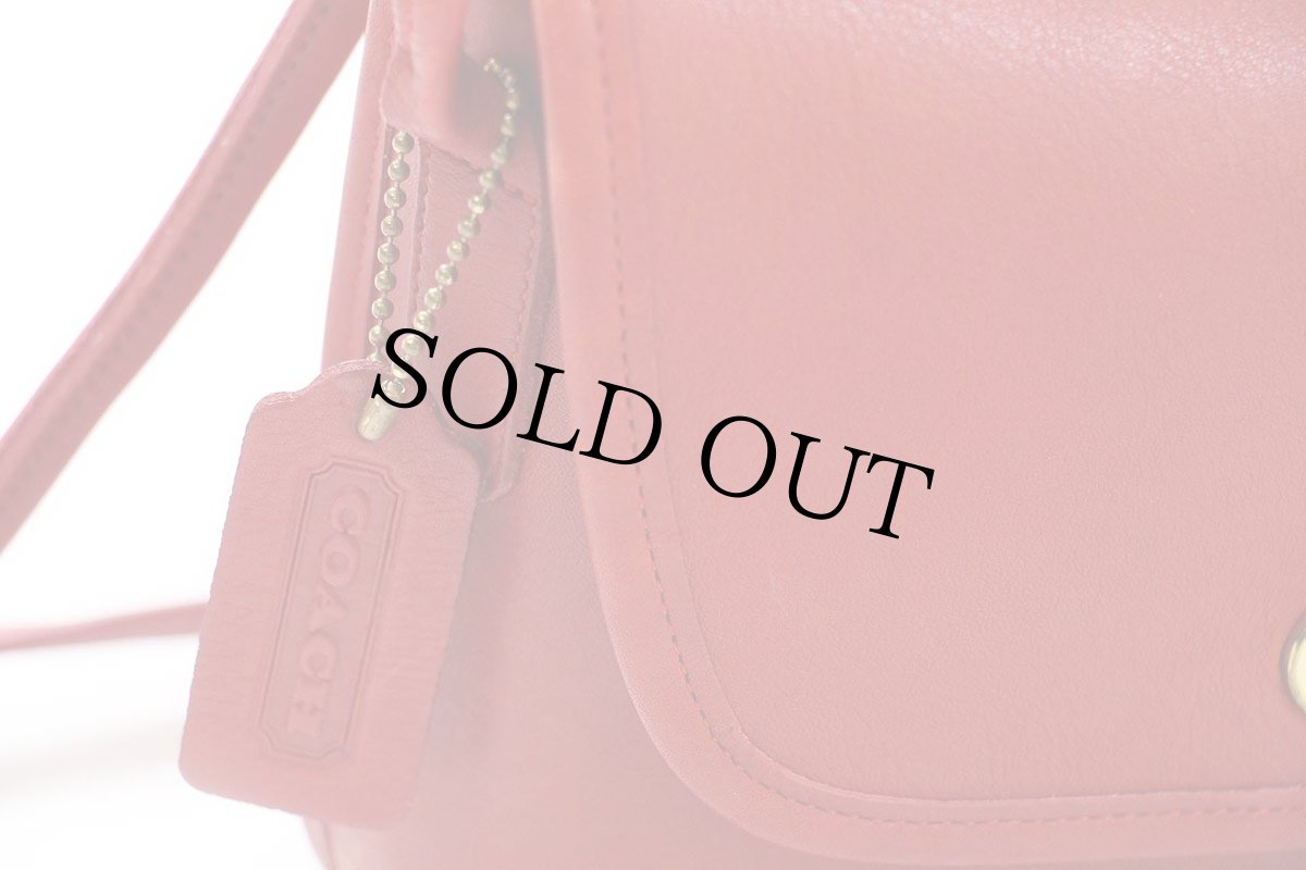 画像8: USA製 COACH オールド コーチ レザー ショルダーバッグ レッド★330 ポーチ (8)