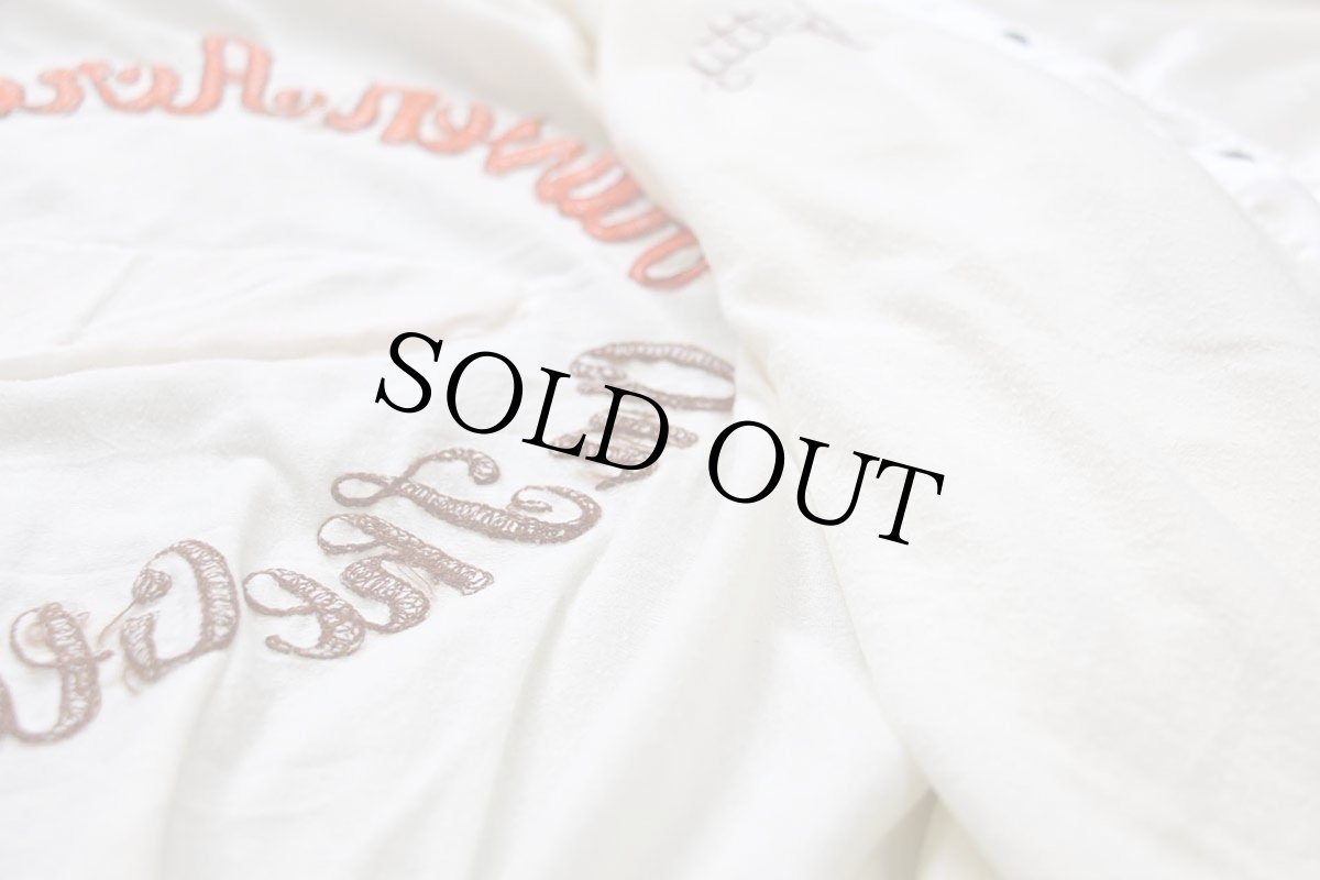 画像6: 90s USA製 Haven Acres Marina On The Old San Joaquin ボート チェーン刺繍 サテンジャケット アイボリー L (6)