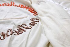 画像6: 90s USA製 Haven Acres Marina On The Old San Joaquin ボート チェーン刺繍 サテンジャケット アイボリー L (6)