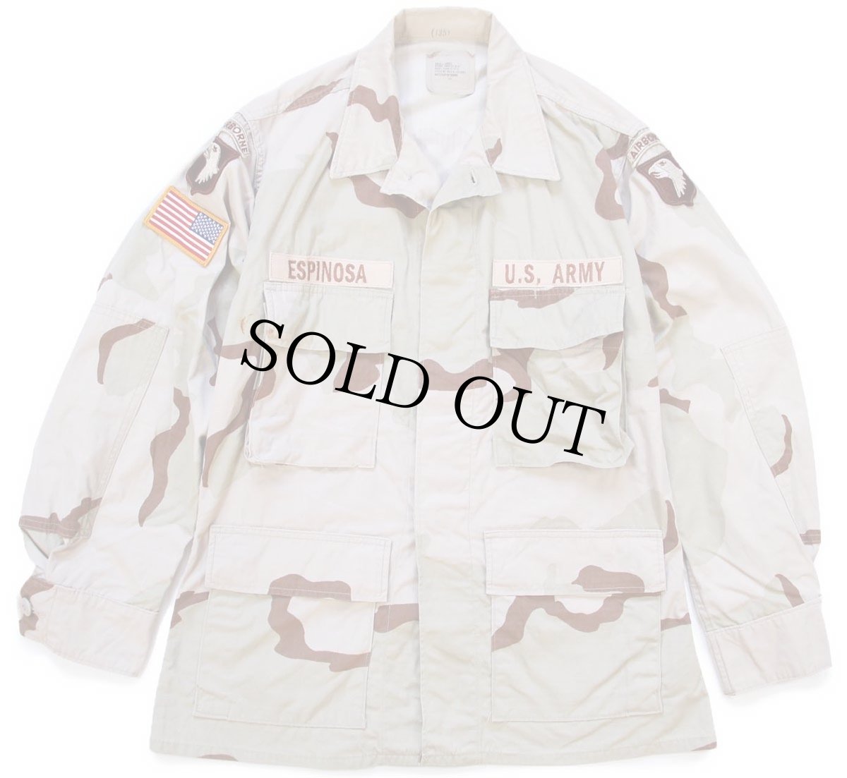 画像1: 90s 米軍 U.S.ARMY AIRBORNE パッチ付き デザートカモ BDU ジャケット S-S (1)