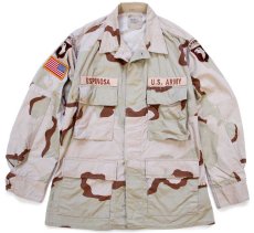 画像1: 90s 米軍 U.S.ARMY AIRBORNE パッチ付き デザートカモ BDU ジャケット S-S (1)