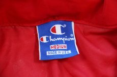 画像5: 90s USA製 Championチャンピオン PATCHOGUE-MEDFORD 12 RAIDERS 両面プリント ナイロンジャケット 赤 (5)