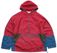 画像1: 90s L.L.Bean チロリアンテープ マルチカラー ナイロン アノラックパーカー W-M (1)