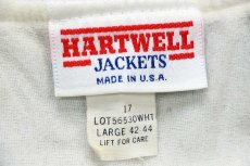 画像5: 90s USA製 Haven Acres Marina On The Old San Joaquin ボート チェーン刺繍 サテンジャケット アイボリー L (5)