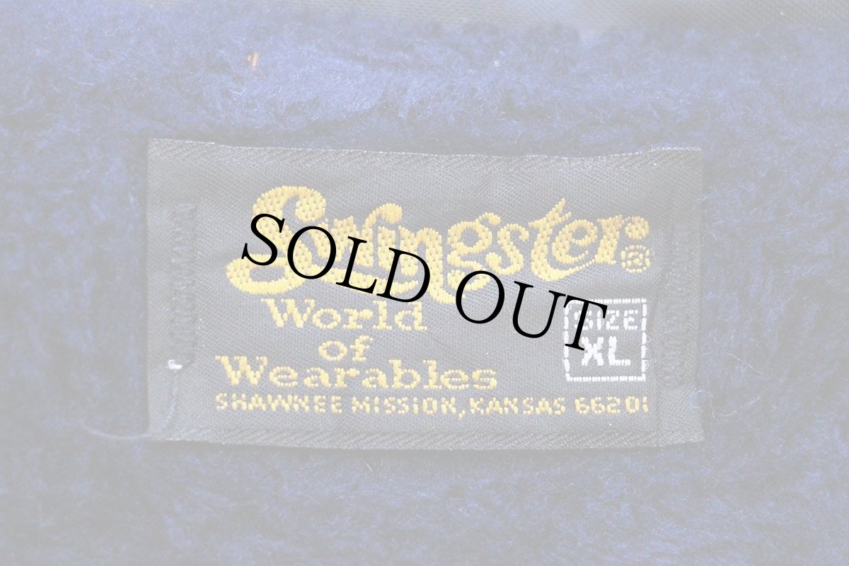 画像4: 80s Swingster CONSOL SAFETY 1983 刺繍 ボアライナー ナイロン コーチジャケット 紺 XL (4)