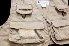 画像6: 90s Columbiaコロンビア PFG ショート丈 フィッシングベスト グレーベージュ L (6)