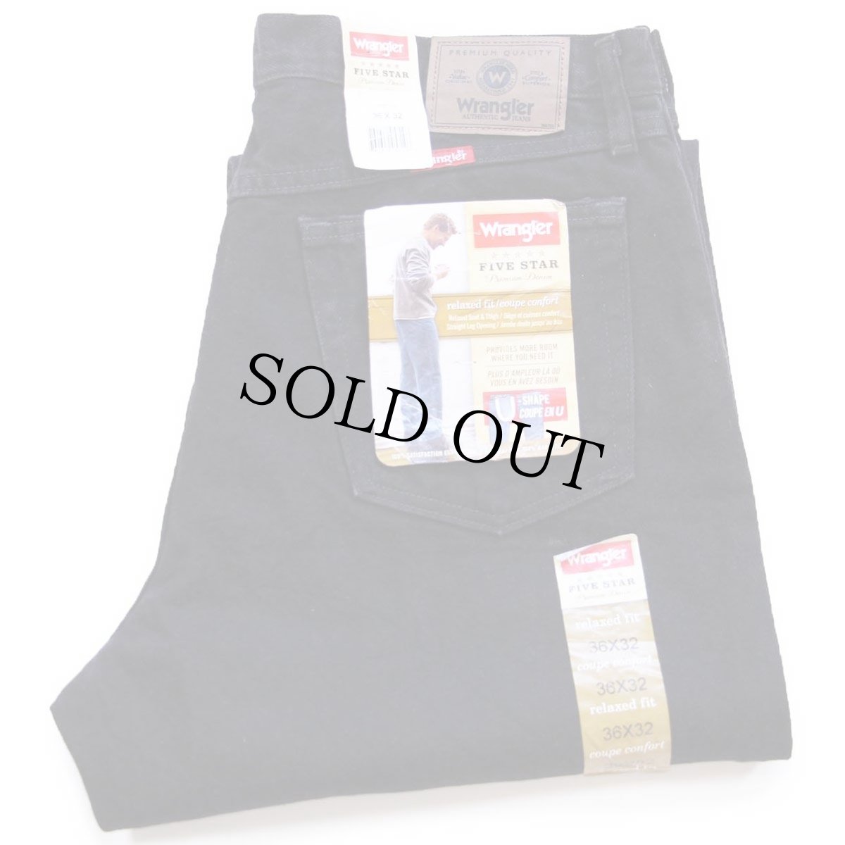 画像1: デッドストック★00s メキシコ製 Wranglerラングラー ブラック デニムパンツ W36 L32 (1)