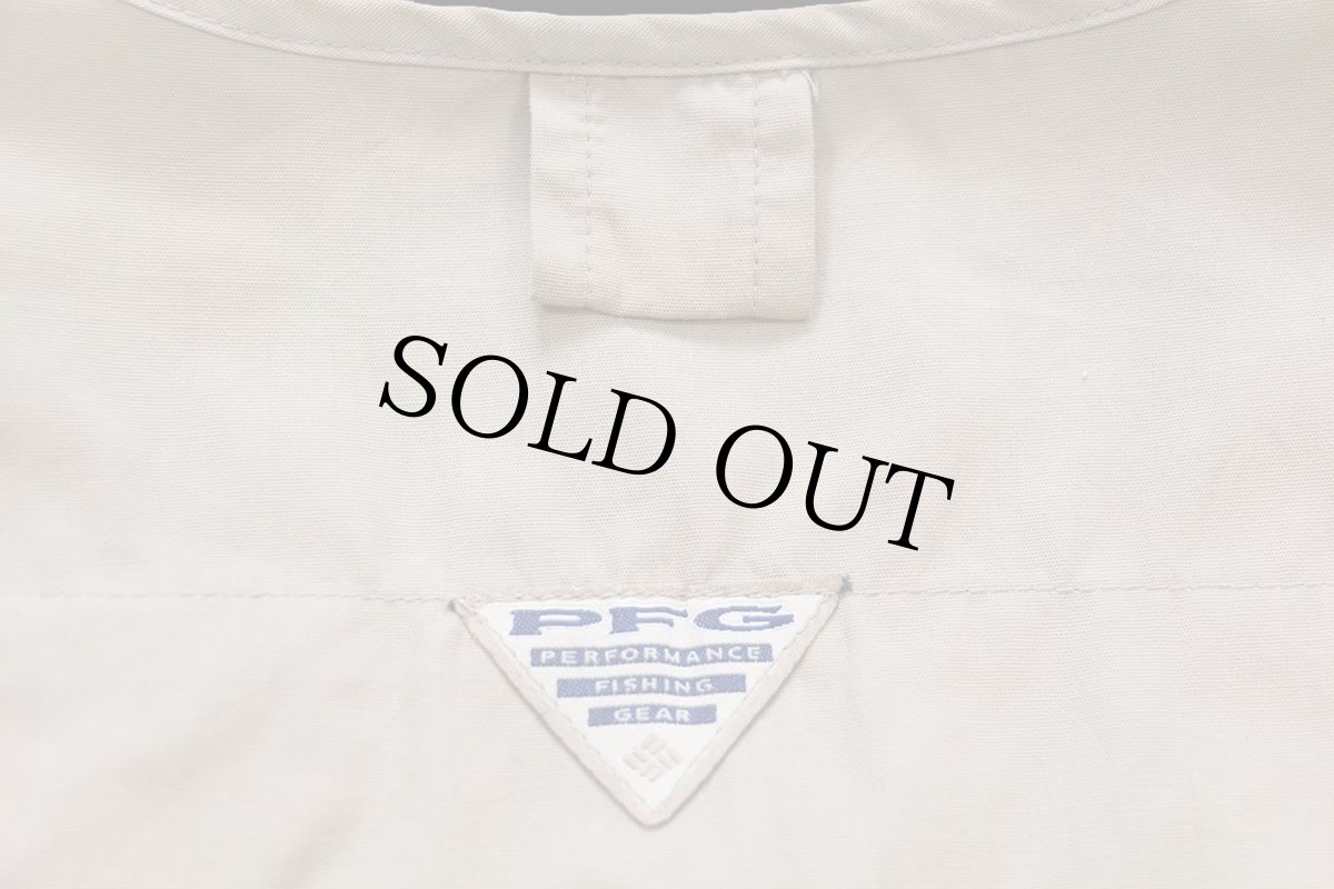 画像4: 90s Columbiaコロンビア PFG ショート丈 フィッシングベスト グレーベージュ L (4)