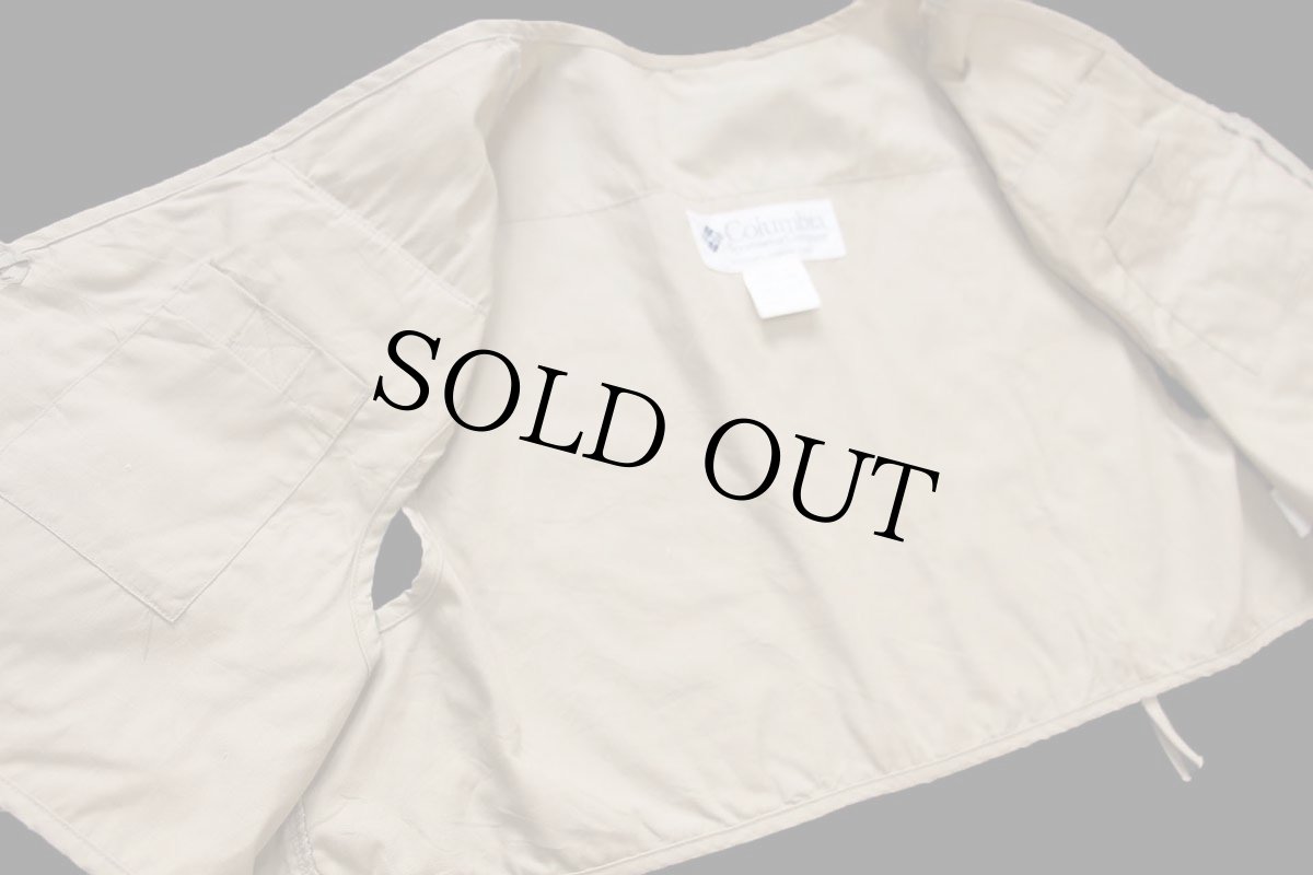 画像5: 90s Columbiaコロンビア PFG ショート丈 フィッシングベスト グレーベージュ L (5)