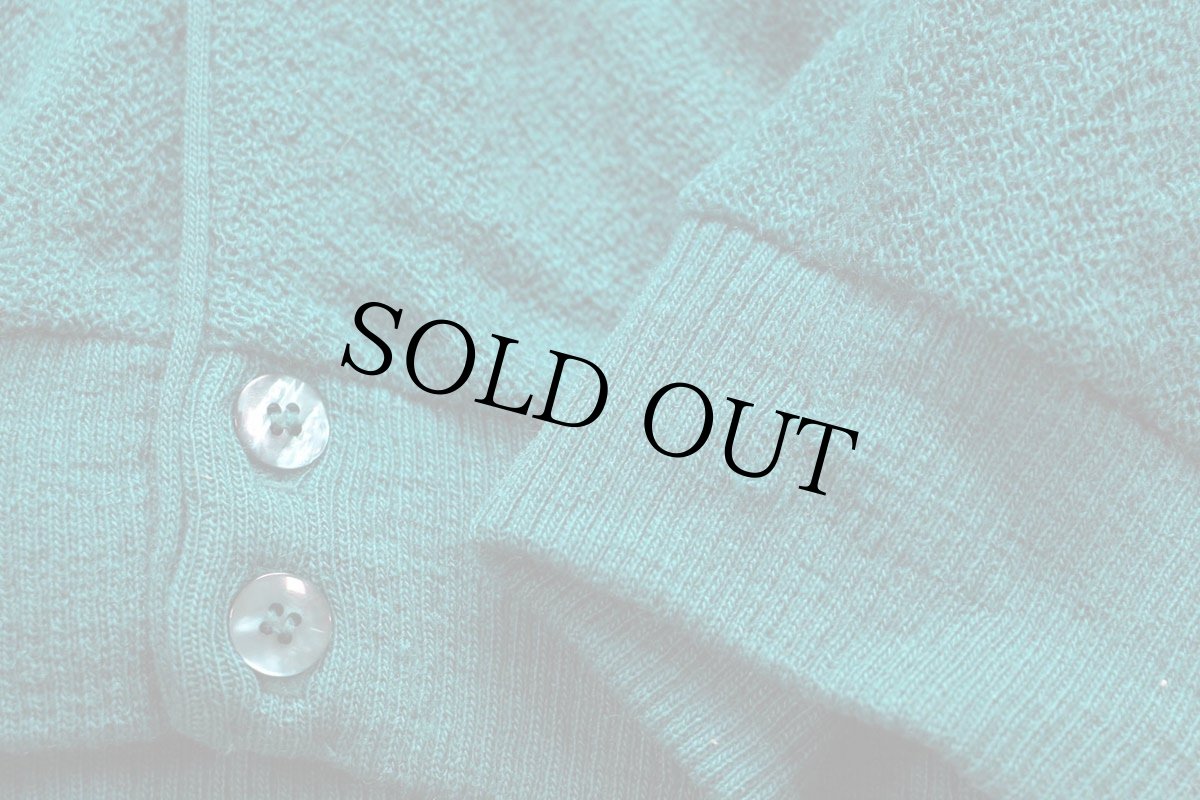 画像5: 70s USA製 PENDLETONペンドルトン パール編み ウールニット カーディガン 緑 L (5)