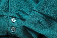画像5: 70s USA製 PENDLETONペンドルトン パール編み ウールニット カーディガン 緑 L (5)
