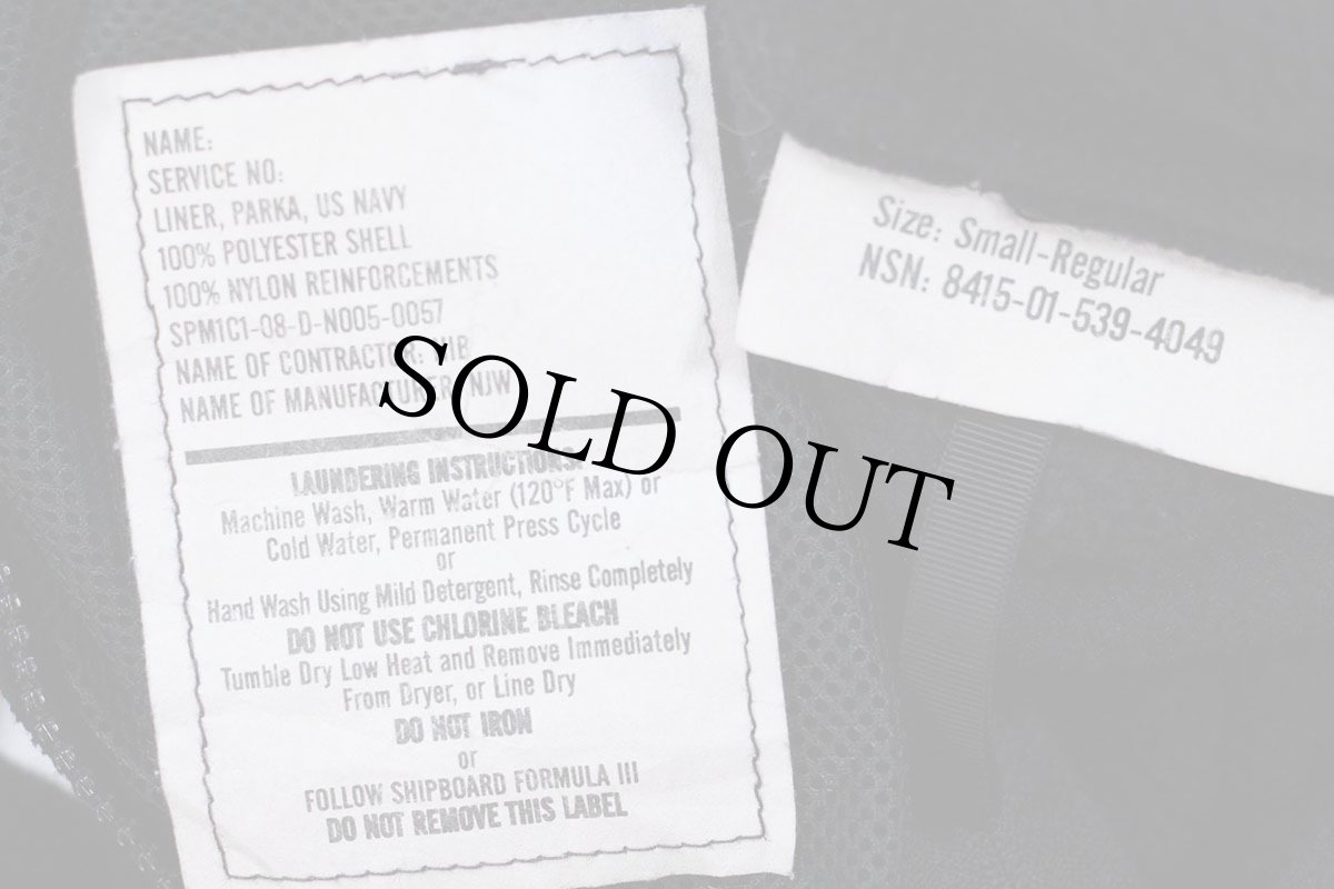 画像4: 00s 米軍 U.S.NAVY ECWCS GEN2 NWU ゴアテックスパーカー ライナー フリースジャケット 黒 S-R (4)