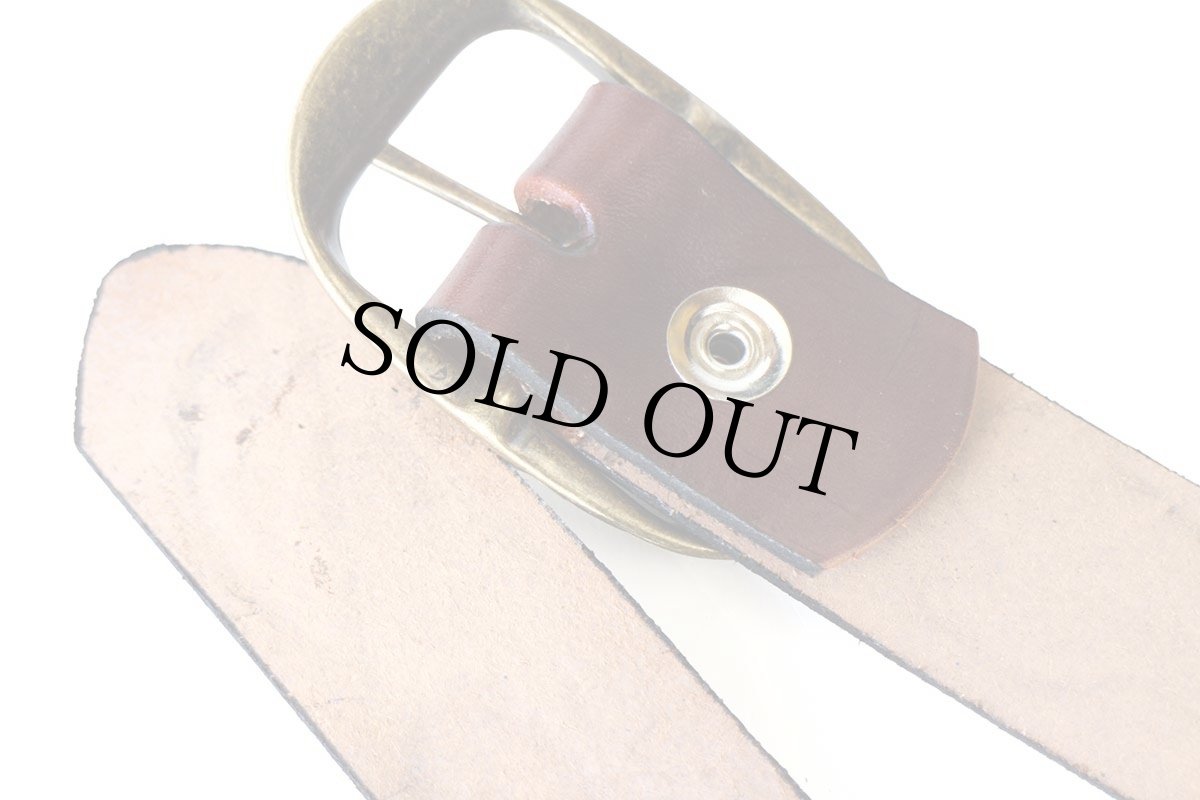 画像3: 新品★USA製 BRACKNEY LEATHER WORKS 小花柄 型押し ペイント レザーベルト ブラウン 34 (3)