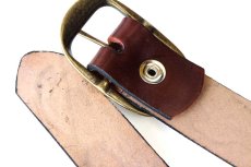 画像3: 新品★USA製 BRACKNEY LEATHER WORKS 小花柄 型押し ペイント レザーベルト ブラウン 34 (3)