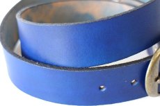 画像5: 新品★USA製 BRACKNEY LEATHER WORKS レザーベルト ブルー 34★BLUE (5)