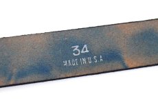 画像4: 新品★USA製 BRACKNEY LEATHER WORKS レザーベルト ブルー 34★BLUE (4)