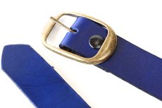 画像2: 新品★USA製 BRACKNEY LEATHER WORKS レザーベルト ブルー 34★BLUE (2)