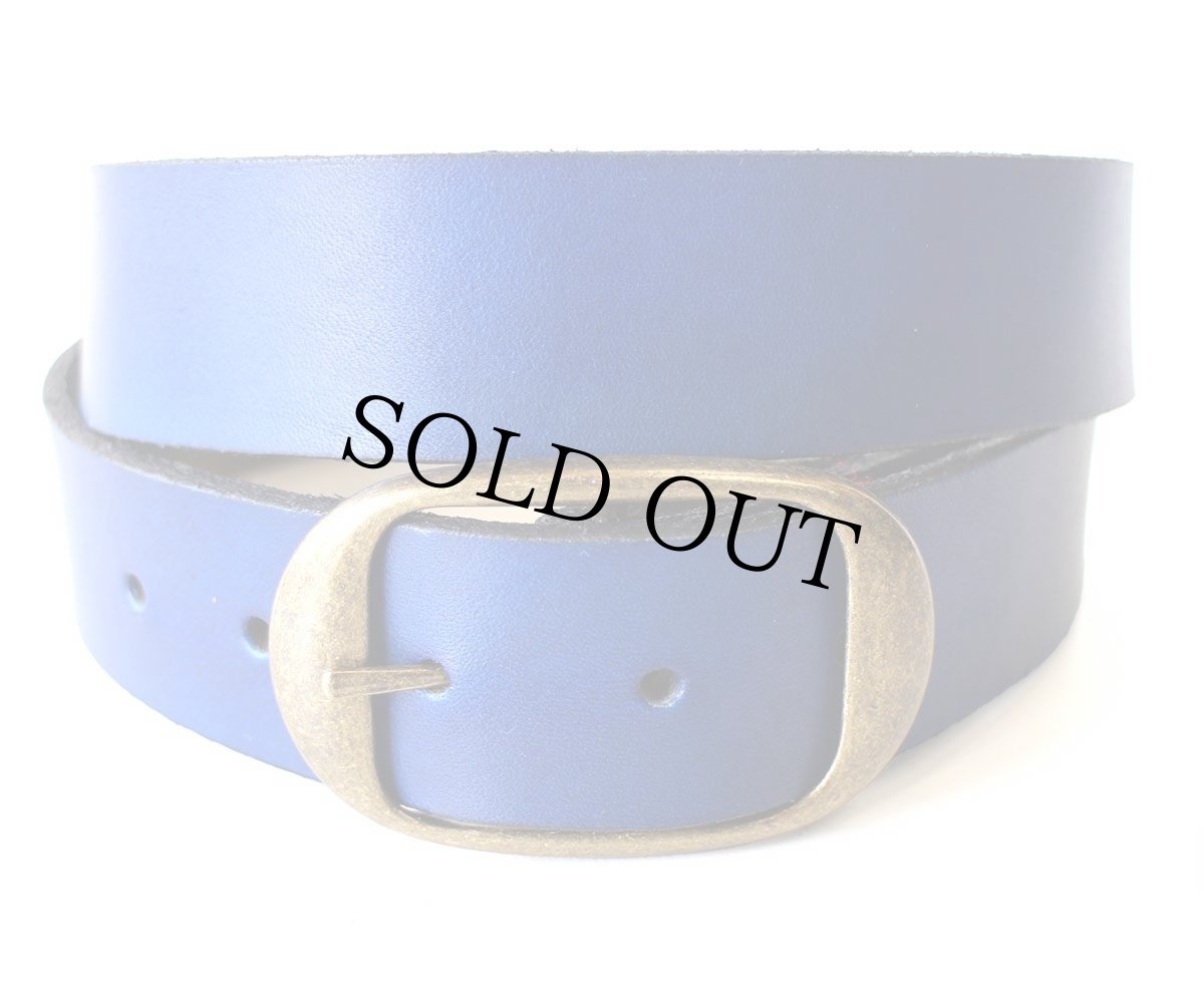 画像1: 新品★USA製 BRACKNEY LEATHER WORKS レザーベルト ブルー 34 (1)