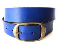 画像1: 新品★USA製 BRACKNEY LEATHER WORKS レザーベルト ブルー 34★BLUE (1)