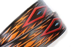 画像5: 新品★USA製 BRACKNEY LEATHER WORKS ネイティブ柄 型押し ペイント レザーベルト ブラック 34 (5)