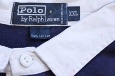 画像4: 90s ポロ ラルフローレン ワンポイント コットン ラガーシャツ ナス紺 XXL★特大 (4)