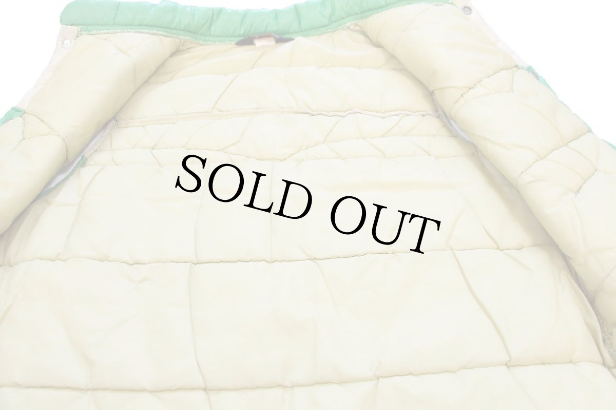 画像5: 70s Swingster ツートン ヨーク切り替え 中綿入り ナイロンベスト 黄緑×ベージュ M (5)