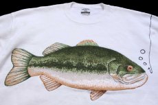 画像3: 90s USA製 Leeリー フィッシュ アップリケ&ハンドペイント アート スウェット 白 XXL★特大 (3)