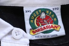 画像4: カナダ製 BARBARIANバーバリアン SJB 刺繍 コットン ラガーシャツ 黒 3XL★特大 (4)