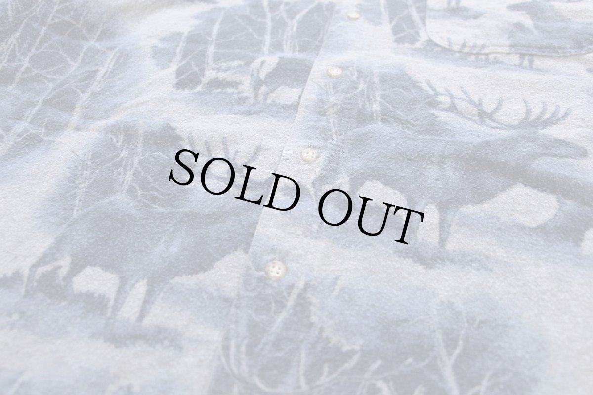 画像5: 80s USA製 Woolrichウールリッチ 鹿柄 ボタンダウン コットン シャモアクロスシャツ XL (5)