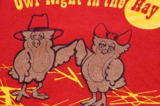 画像4: 80s USA製 RUSSELLラッセル Owl Night in the Hay Hoedown 1988 フクロウ 前V スウェット 赤 XL (4)