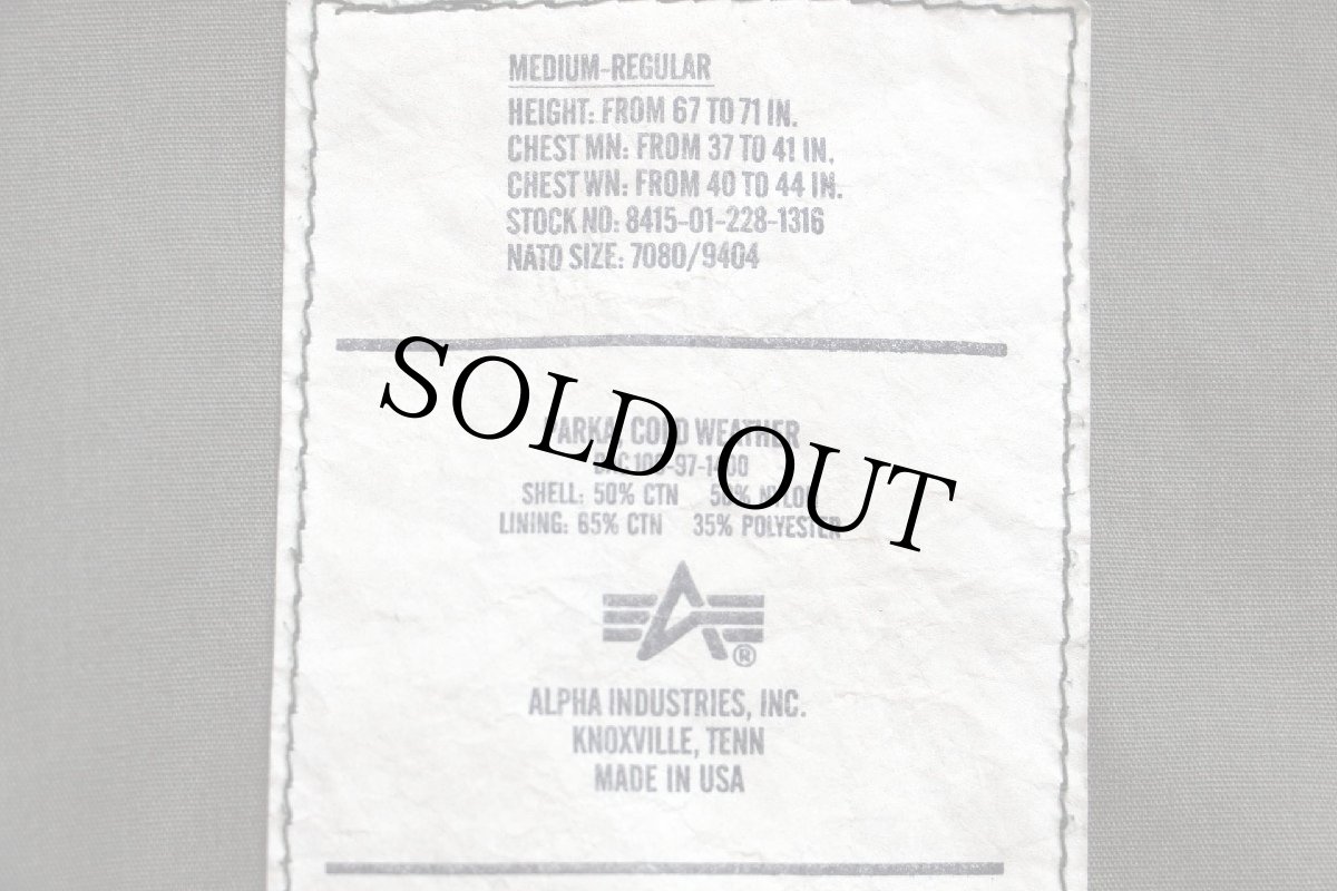 画像4: 90s USA製 ALPHAアルファ コールドウェザーパーカー オリーブグリーン M-R (4)