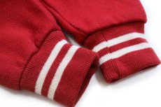 画像7: 80s USA製 HOLLOWAY Lowell チェーン刺繍&パッチ付き メルトン ウール スタジャン 赤 YOUTH L (7)