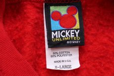 画像5: 90s USA製 Disney ディズニー MICKEY ミッキー マウス アート スウェット 赤 XL (5)
