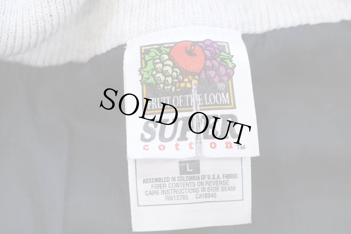 画像4: 00s FRUIT OF THE LOOM 無地 リブライン スウェット スタジャン 黒 L (4)