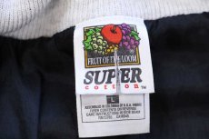 画像4: 00s FRUIT OF THE LOOM 無地 リブライン スウェット スタジャン 黒 L (4)