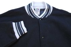 画像3: 00s FRUIT OF THE LOOM 無地 リブライン スウェット スタジャン 黒 L (3)