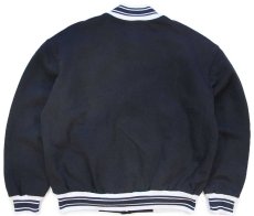 画像2: 00s FRUIT OF THE LOOM 無地 リブライン スウェット スタジャン 黒 L (2)