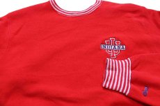 画像3: 90s USA製 MVP INDIANA 刺繍 リブボーダー リバースウィーブ スウェット 赤 XL (3)