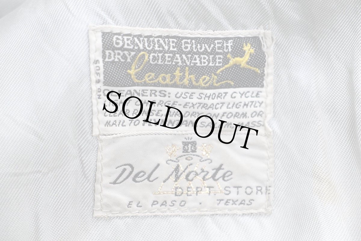 画像5: 60s Varsi-Jac レタードパッチ付き メルトン ウール 袖革スタジャン 焦げ茶×アイボリー (5)