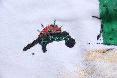 画像5: 90s USA製 Championチャンピオン サボテン ハラペーニョ ハンドペイント アート 前V スウェット 白 XL (5)