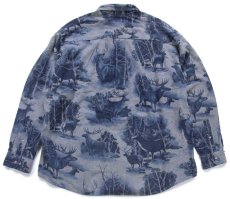 画像2: 80s USA製 Woolrichウールリッチ 鹿柄 ボタンダウン コットン シャモアクロスシャツ XL (2)