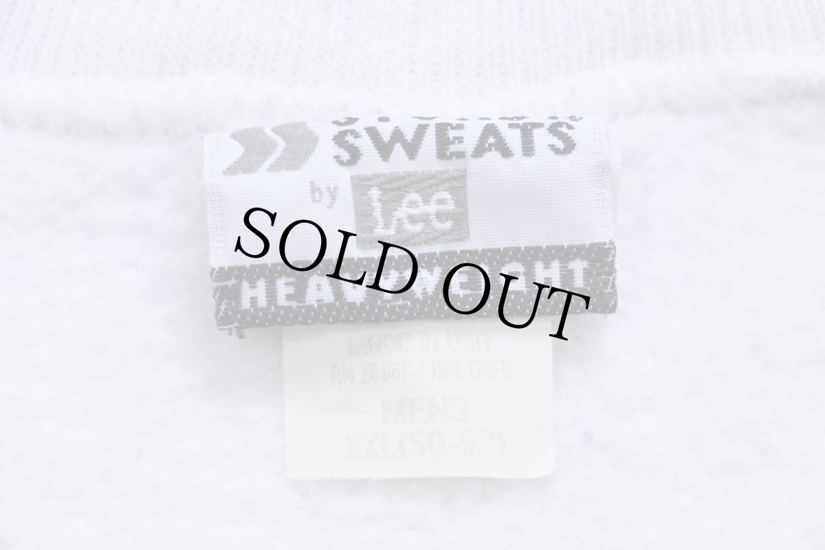 画像5: 90s USA製 Leeリー フィッシュ アップリケ&ハンドペイント アート スウェット 白 XXL★特大 (5)