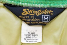 画像4: 70s Swingster ツートン ヨーク切り替え 中綿入り ナイロンベスト 黄緑×ベージュ M (4)