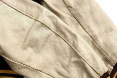 画像7: 60s Varsi-Jac レタードパッチ付き メルトン ウール 袖革スタジャン 焦げ茶×アイボリー (7)