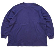 画像2: 90s ポロ ラルフローレン ワンポイント コットン ラガーシャツ ナス紺 XXL★特大 (2)