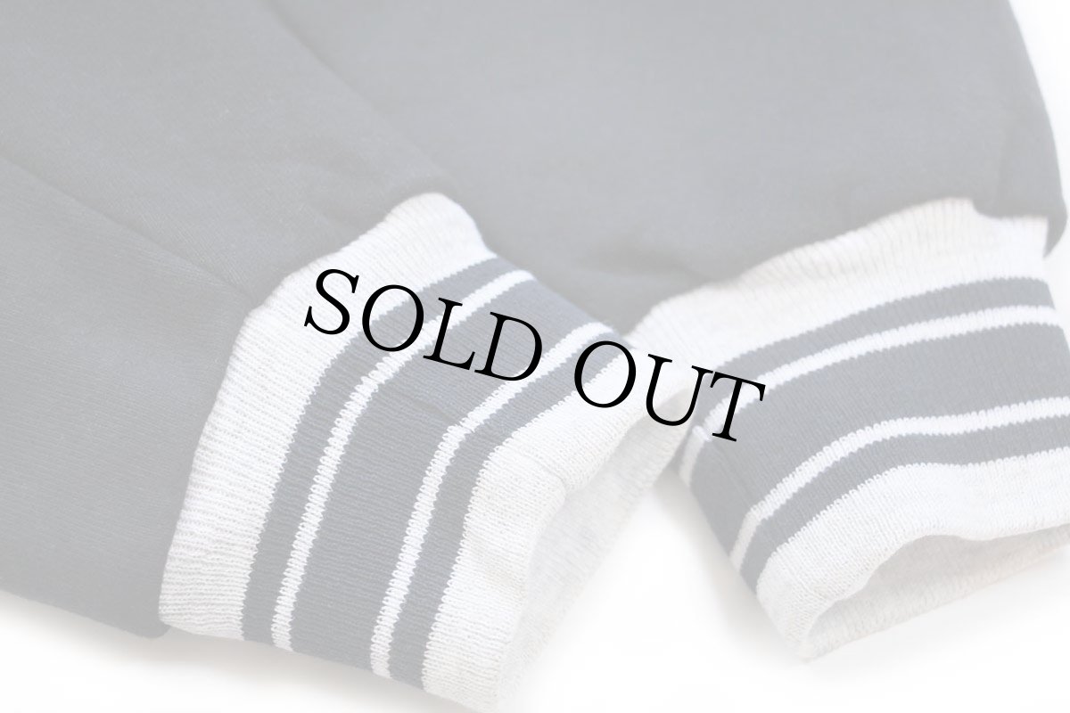 画像6: 00s FRUIT OF THE LOOM 無地 リブライン スウェット スタジャン 黒 L (6)