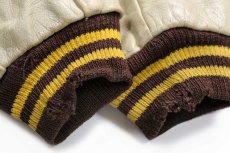 画像8: 60s Varsi-Jac レタードパッチ付き メルトン ウール 袖革スタジャン 焦げ茶×アイボリー (8)