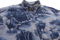 画像3: 80s USA製 Woolrichウールリッチ 鹿柄 ボタンダウン コットン シャモアクロスシャツ XL (3)