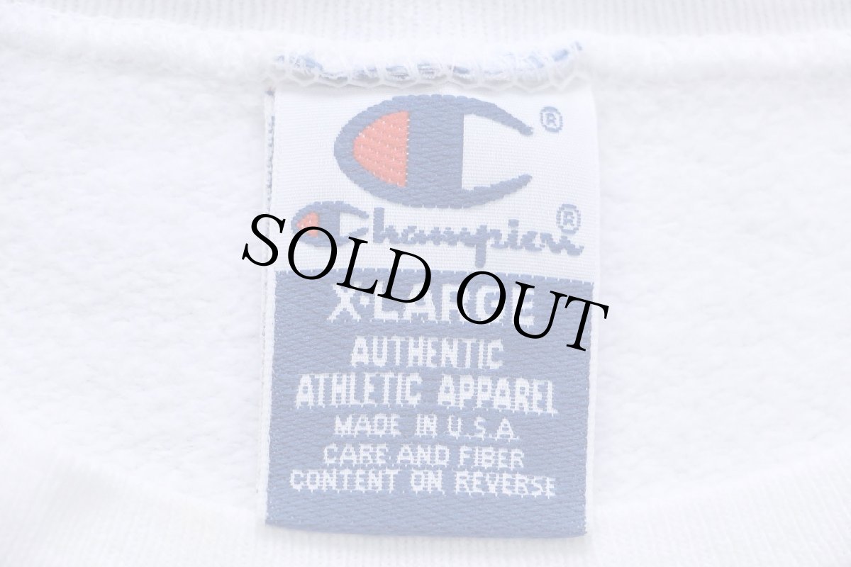 画像4: 90s USA製 Championチャンピオン サボテン ハラペーニョ ハンドペイント アート 前V スウェット 白 XL (4)