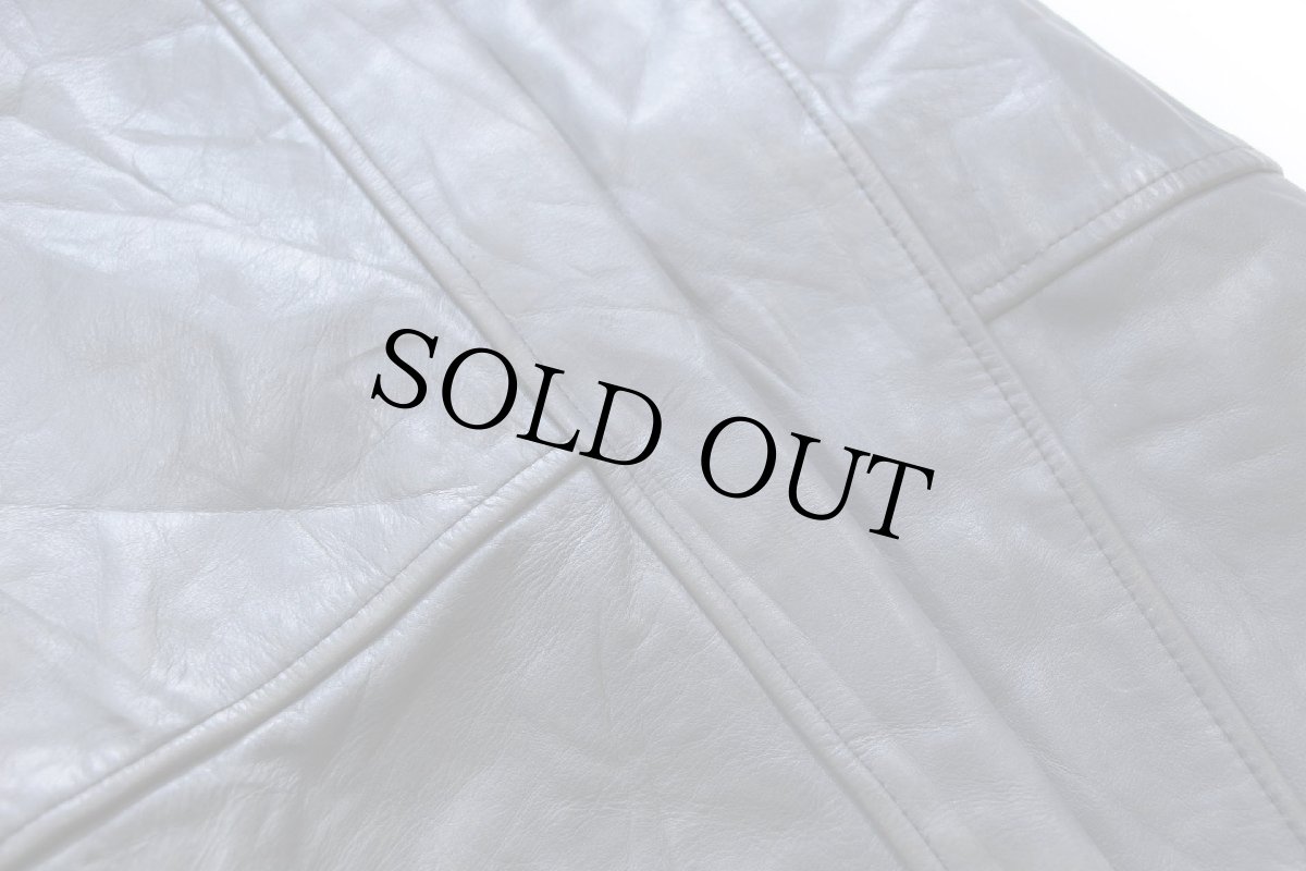 画像7: 90s カナダ製 jjm TULLAMORE ADVANTAGE 刺繍 スタンドカラー キルティングライナー メルトン ウール 袖革スタジャン 黒×紺 (7)